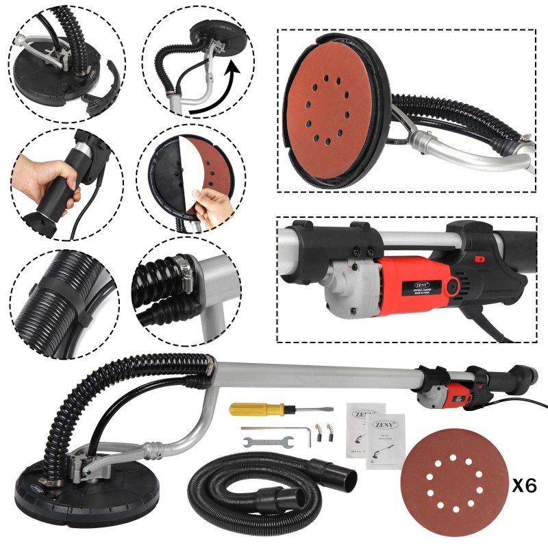 Segawe New Electric Drywall Sander Adjustable Variable Speed With Sanding