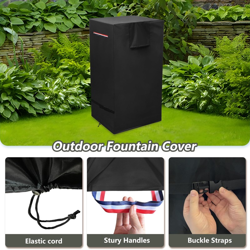 Outdoor Fountain Covers for Winter,Heavy Duty 600D Waterproof Garden Fountain