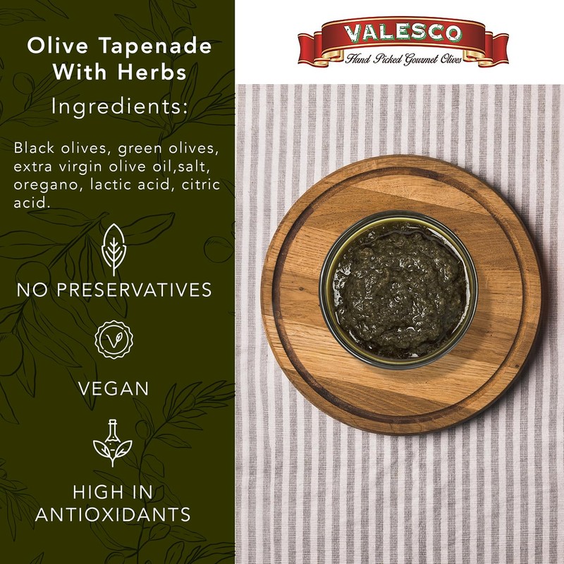VALESCO Olive Tapenade Variety Pack - Spicy, Herb, and Black