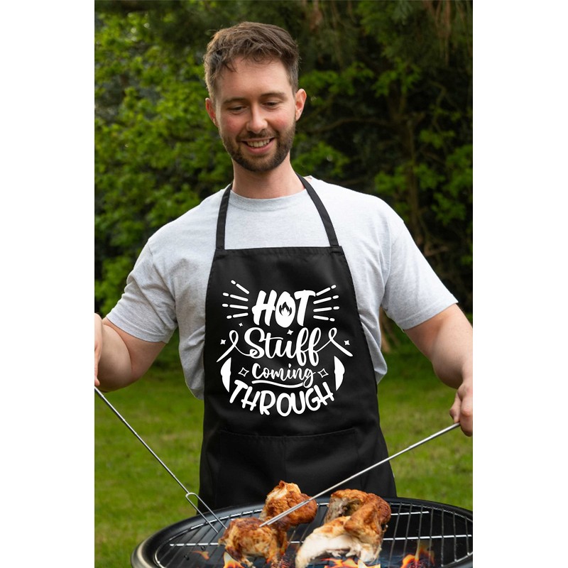 Print4U Hot Stuff Coming Through Apron Novelty Baking BBQ Cooking