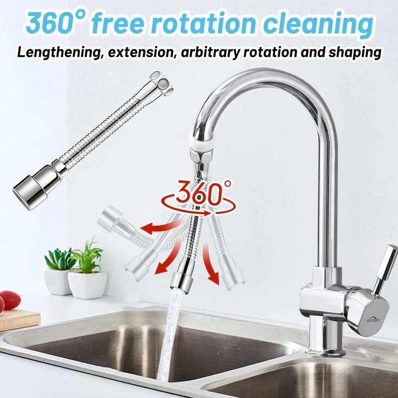 Alovez Tap Extension, 360° Multifunctional Tap Extension, 20 cm Flexibility