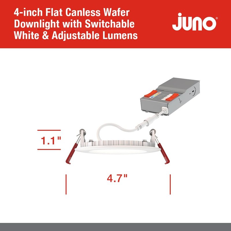 Juno LED Recessed Lights 4 Inch Round Baffle Wafer Downlight,
