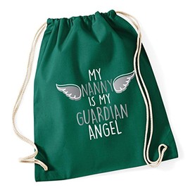 Hippowarehouse My Nanny Is My Guardian Angel - Heaven Drawstring Cotton School Gym Bag 37cm x 46cm, 12 litres