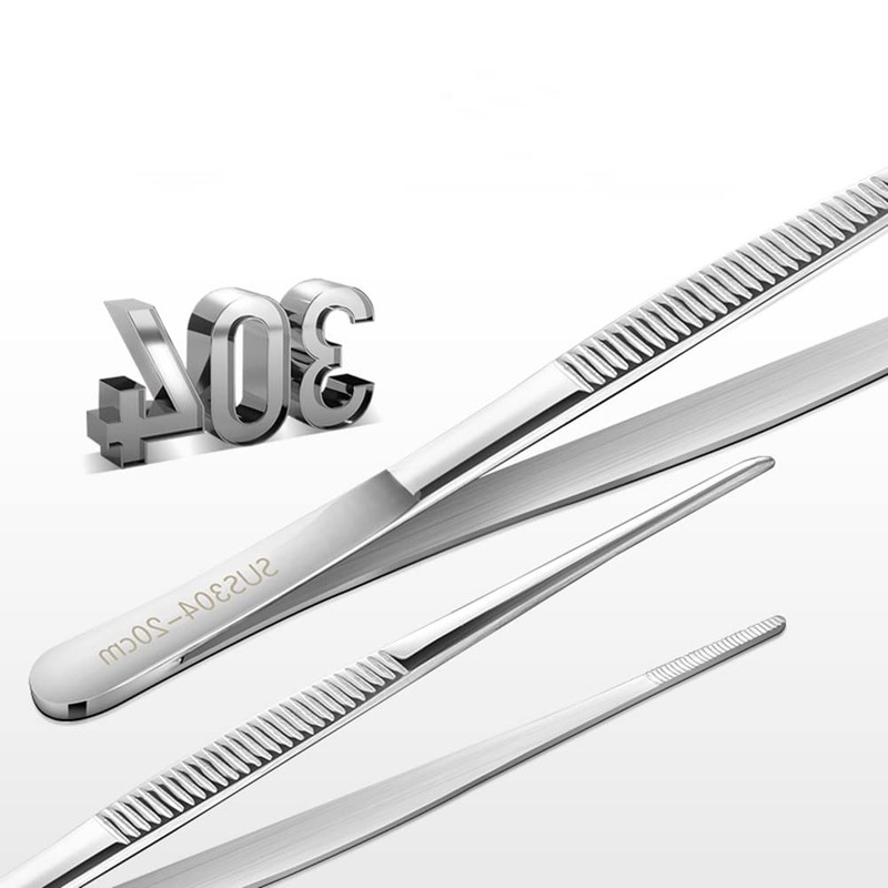 2Pcs Stainless Steel Tweezers for Kitchen, Cooking, Industrial work, Laboratory