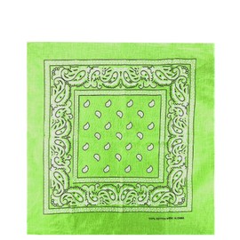 100% Cotton Bandanas for Women Men Children Unisex with Paisley Pattern Headwear Scarf for Hair / Neck / Wrist / Head COD.644, green paisley grass, Tagli Unico