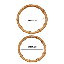 WMUVAZA Bamboo Round Handle, Pack of 2 Bamboo Handles, Bamboo Bag Handle, Bamboo Round Handle, Handmade Bamboo Bag Handle Replacement, Handmade Handbag Bags Accessories for Bag Making
