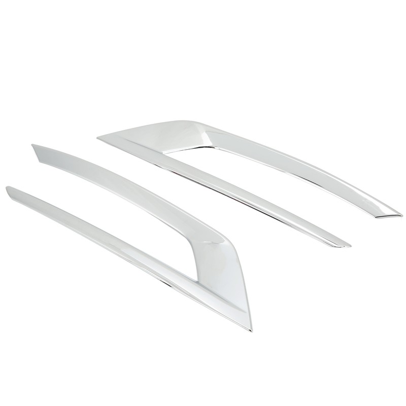 2PCS Front Fog Light Trim Silver Decoration Anti Fading Exterior