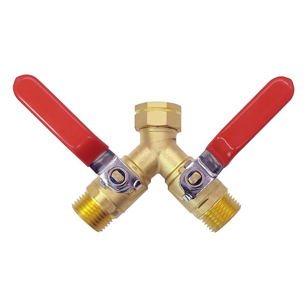 Uenede Brass Full Flow Garden Hose Splitter 3/4" GHT Heavy