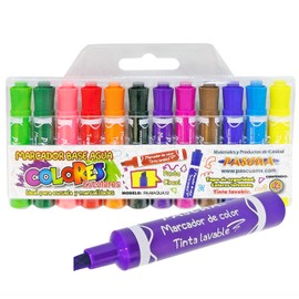 Paquete de 12 Marcadores base agua plumon grueso tinta lavable buen regalo para niños escolar