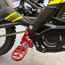 SMOTECC Surron Foot Peg Brackets, Electric Bike CNC Motorcycle FootPeg Pedal Bracket Compatible with Sur Ron Light Bee X/Sur Ron Light Bee S -Red