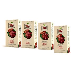 G00DEARTH Herbal Tea Spiced Cherry Flavored, Pack of 60 Teabags, Sensorial Blend, Natural, 15 Bags Per Box (Pack of 4) a Total of 60 Biodegradble Teabags