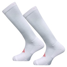 Calcetines de compresión por encima de la pantorrilla de la serie TrueENERGY-Pro (8-15 mmHg) de infrarrojos, proporcionan recuperación, alivio del dolor y mejor circulación para embarazo, atletismo, viajes y más, Blanco, Large/X-Large