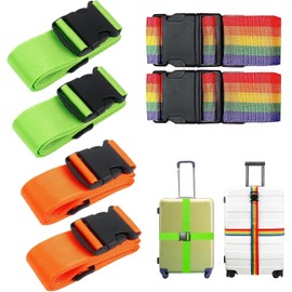 6pcs Correas de Equipaje Para Maletas,Correa de Equipajes TSA Aprobado Maleta Cinturón-Correas de equipaje ajustables y de alta resistencia, Asegure Su Equipaje de Forma Segura Durante el Viaje
