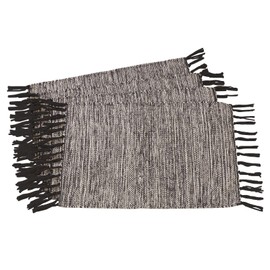 212 Main SARO Rustic Woven Cotton Placemats Black - Set of 4