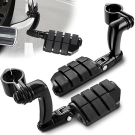 Benlari - Estriberas de autopista Longhorn Offset, abrazaderas de acero inoxidable 304 de 1.25 pulgadas para Harley Touring Street Glide...