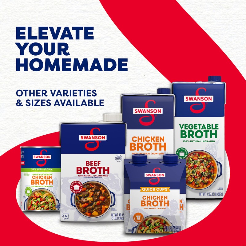 Swanson 100% Natural, Gluten-Free Beef Broth, 14.5 Oz Can (Pack