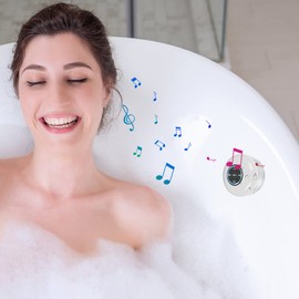 Bluetooth Shower Speaker IPX4 Waterproof Bluetooth Speaker with Suction Cup Portable Bluetooth 5.0 Speaker with Colorful LED Light Bathroom Speaker Stereo Sound Hands-free with Mic for Phone Tablet tr