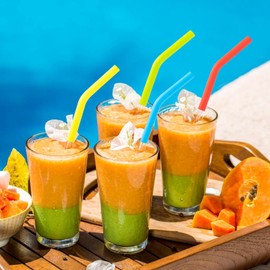 HINZIC 6Pcs Silicone Straw Replacement Tip Multi-color Flex Elbow Food Grade Rubber Straw Covers for Hydraflow 1/4 IN Wide(6mm Outer Diameter) Stainless Steel Metal Straws