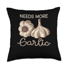 Garlic Cloves Garlic Press Chef Cooking Needs Garlic Cloves Throw Pillow, 18x18, Multicolor
