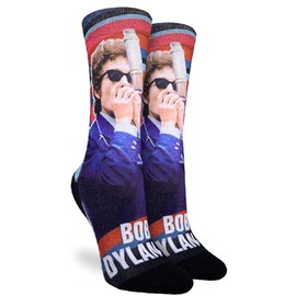 Good Luck Sock Women's Bob Dylan, Harmonica, Adult, Shoe Size 5-9
