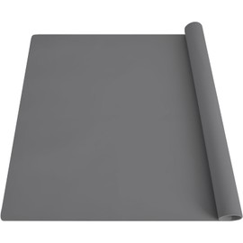 Extra Large Silicone Mat, Silicone Mats for Kitchen Counter 47.3''x23.6''x0.08", 2MM Nonslip Heat Resistant Mat, Countertop Protector, Nonstick Waterproof Craft Mat Table Placemat(Dark Gray)