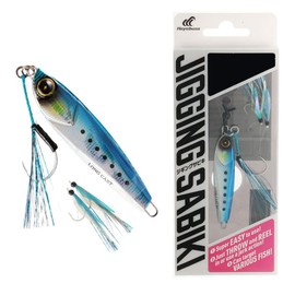 Hayabusa Jigging Sabiki® - 1 jig with a Assist Hook & 2 Hooks rig (#1 UV Blue Sardine, 40g)