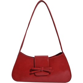 Barabum Purse,Shoulder Bag for Women, Hobo Handbags Trendy Y2K Purses Patent Clutch Bag Cute Bow Purse (Red)