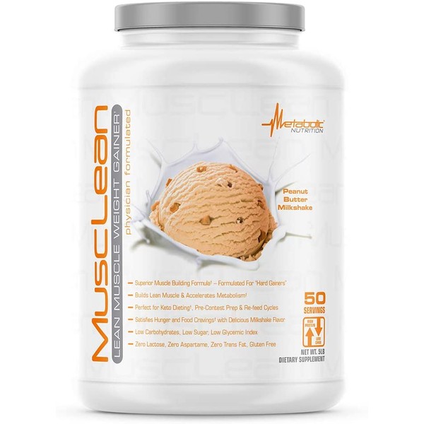 Metabolic Maintenance Nutrition Musclean Milkshake Weight Gainer, Peanut Butter, 5 Pound