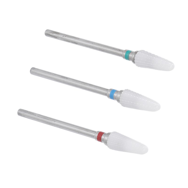3pcs Ceramic Nail Drill Bit Set Gel Removal Nail Polishing