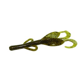 Zoom Baby Brush Hog Bait, Green Pumpkin Gold