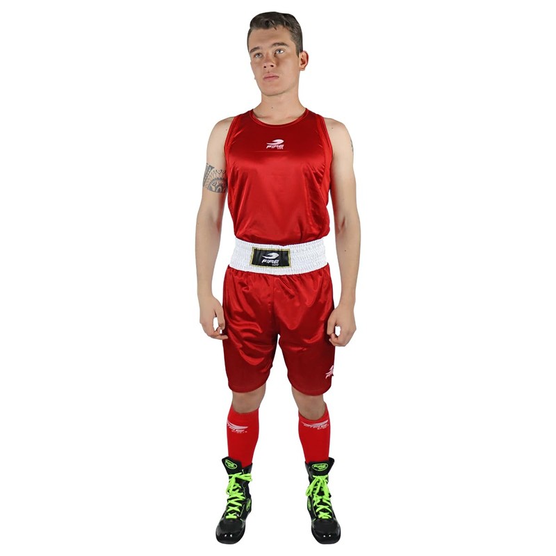 Uniforme Oficial Rojo Box Olímpico Varonil Fire Sports® (Rojo, Mediano)