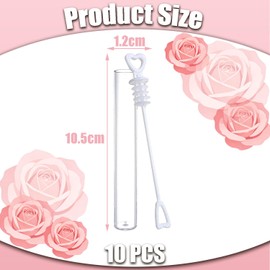 LvYiLinggg Bubble Sticks Empty Bottles, Set of 10, Bubble Wand, Handheld, Heart Shape, Clear Containers, DIY Bubble Liquid Pairs, Portable, Convenient, Wedding, Party, Gathering, Birthday