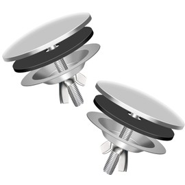 KIBBEH 2 Pack 2 Inch Sink Hole Cover for Kitchen Stainless Steel Faucet Hole Cover,Sink Plug Stopper Kitchen,Blanking Metal Plug(Silver)