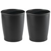 iDesign Small Round Plastic Bathroom Trash Set of 2-Black Waste