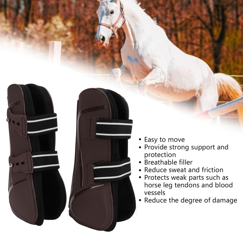 Horse Leg Guard PU Shell Elastic Breathable Protective Horse Boots