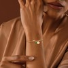 Initial Birthstone Gold Bracelets for Women Trendy 14K Gold Plated