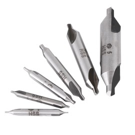 Pilot Drill Set, HSS Center Drill, 6 Pieces High Speed HSS Pilot Drill Tools 1/1.5/2/2.5/3/5 mm 60 Degree
