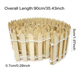 HONBAY 2PCS Wooden Miniature Garden Decorative Picket Fences Palisades for Ornament (Length: 90cm/35inch) (Wooden)