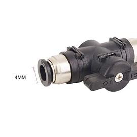 Pneumatic Connector POWERTOOL Plastic Ball Valve Lever Shut Off Valve Air Flow Control Switch for Air Piping and Pneumatic Tools (4mm)