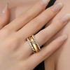 ZOEXUE 18k Gold Plated Interlocked Stackable Rings for Women Non-Tarnish