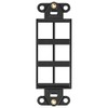 Leviton QuickPort Decora Insert, 6-Port, 41646-E, Black