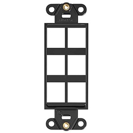 Leviton QuickPort Decora Insert, 6-Port, 41646-E, Black