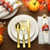 Meanplan 24 Pack Thanksgiving Turkey Cutlery Holders Pre Rolled Gold
