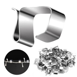 Prmape Gutter Hooks for Fairy Lights, Pack of 100 Mini Gutter Hooks, Stainless Steel Christmas Light Clips, Holiday Lights Clip Gutter for Christmas Light, Kitchen, Bathroom, Garden [Energy Class A]