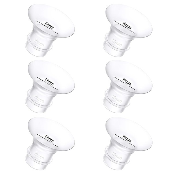6Pcs Breast Pump Flange Insert 19mm Compatible with Momcozy/Spectra/Medela/eufy/Elvie/Lansinoh/Paruu P10