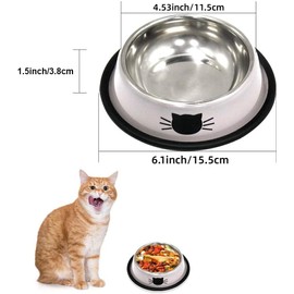 Cat Bowls, Cat Bowl Set, Non-Slip Stainless Steel Cat Bowls, Cat Feeding Bowls, Cat Drinks, Cat Bowls and Drinking Bowls for Pets (Blue + Grey)