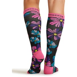 Cherokee Printsupport Women 12 mmHg Support Socks, Floral Flashback, Regular
