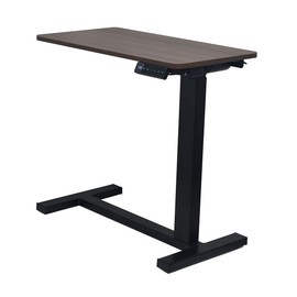 karwerry Electric Height Adjustable Overbed Table,Bed Desk,Hospital Bedside Table,Computer Standing Desk (Fundamental, Black, 30" D x 15.7" W x 48" H)
