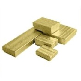 TheDisplayGuys 100-Pack #99 Cotton Filled Cardboard Paper Jewelry Box Gift Case - Gold Foil (Mix of 5 Sizes, 20 Each)