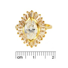 Ivy Gems Sterling Silver Gold Plated Marquise Cubic Zirconia Ring - Size O